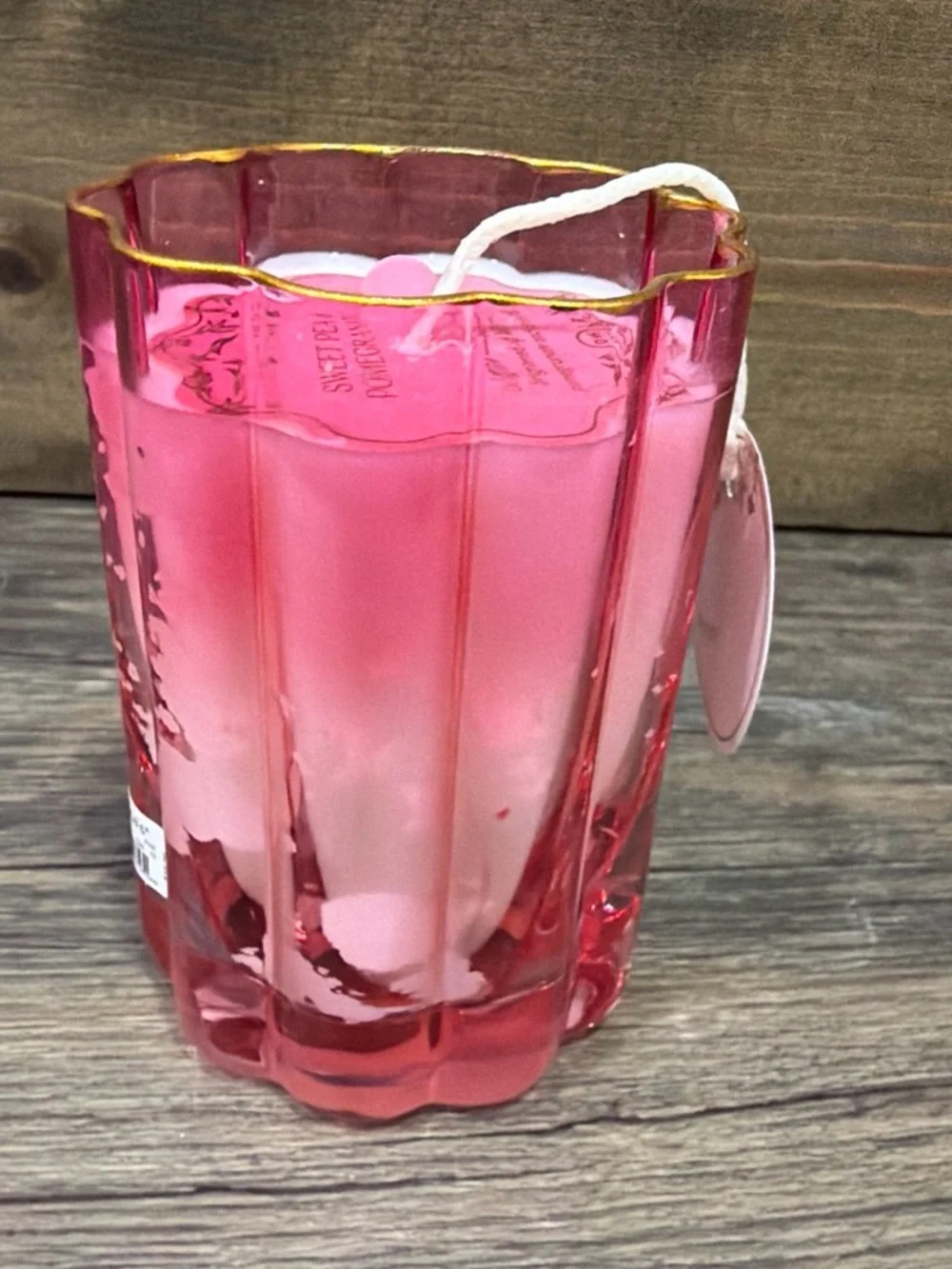 Francesca’s Pink Sweet Pea & Pomegranate Decorative Candle